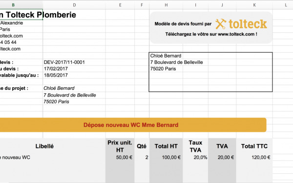 Télécharger votre modèle de devis du bâtiment gratuit