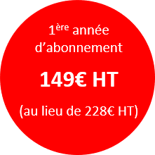 réduction jeune entreprise 1ere année d'abonnement à 149€ HT (au lieu de 228€ HT)