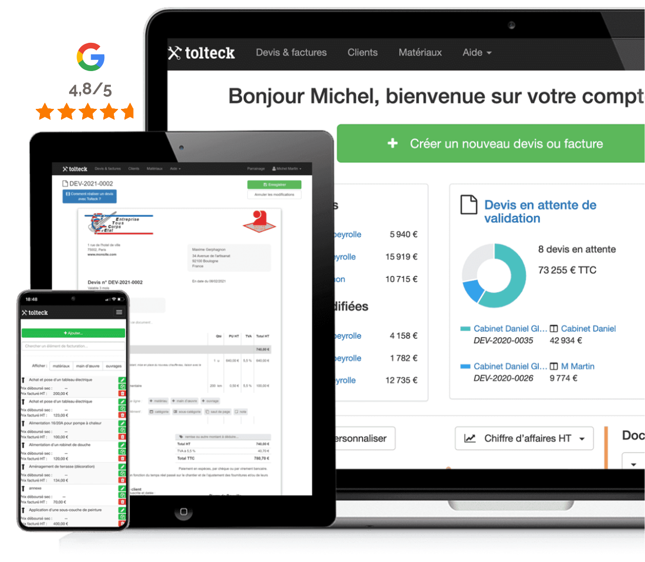 Tolteck sur mobile, tablette et ordinateur