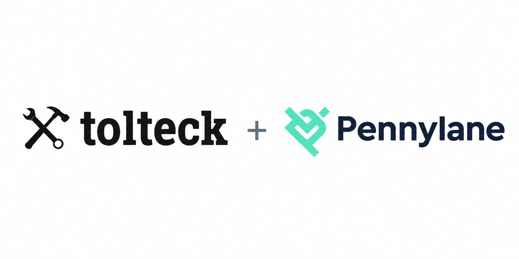 Logo partenariat Tolteck et Pennylane Logo Tolteck et logo Pennylane réunis dans le cadre de leur partenariat pour la facturation électronique
